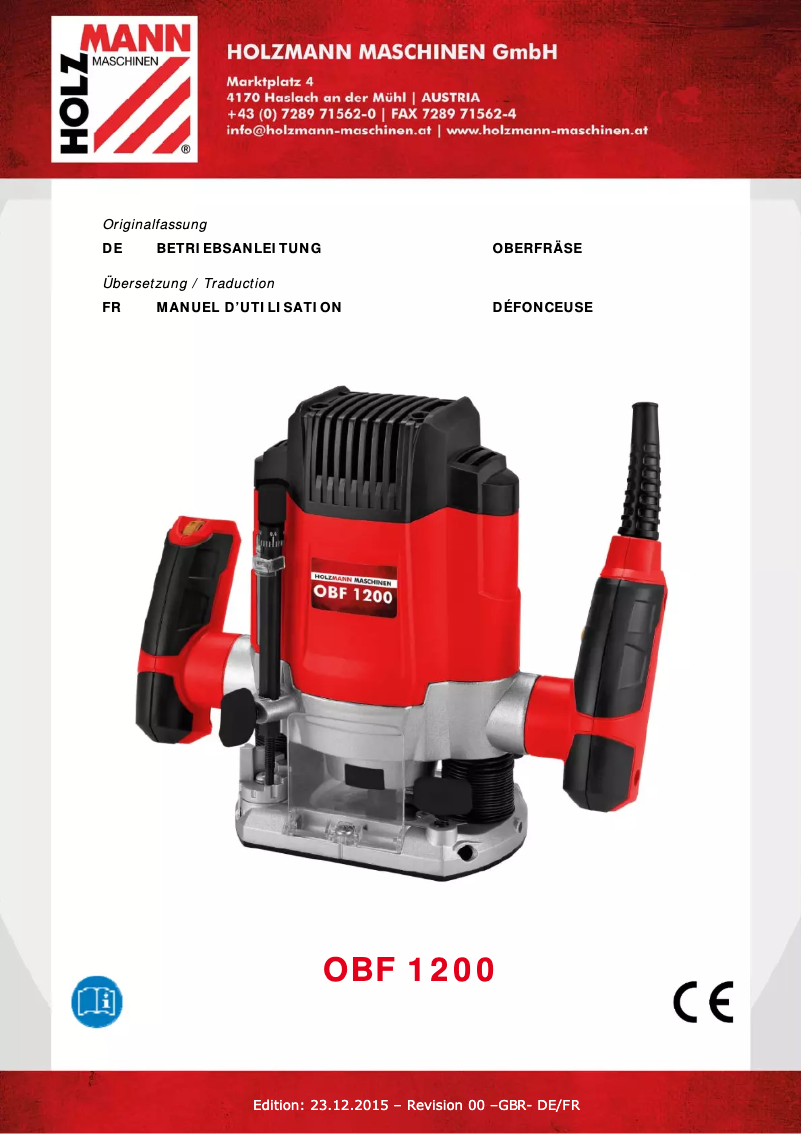 Image de la première page du manuel de l'appareil OBF 1200