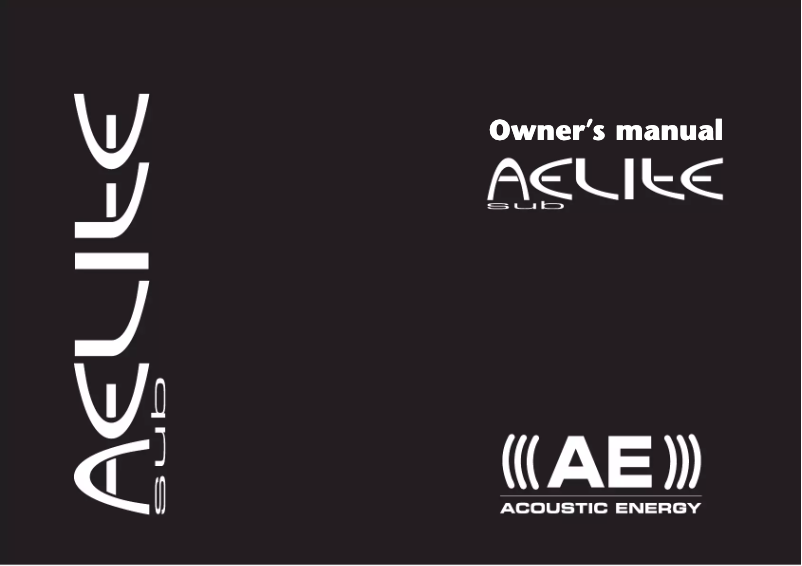 Page 1 de la notice Manuel utilisateur Acoustic Energy Aelite Subwoofer