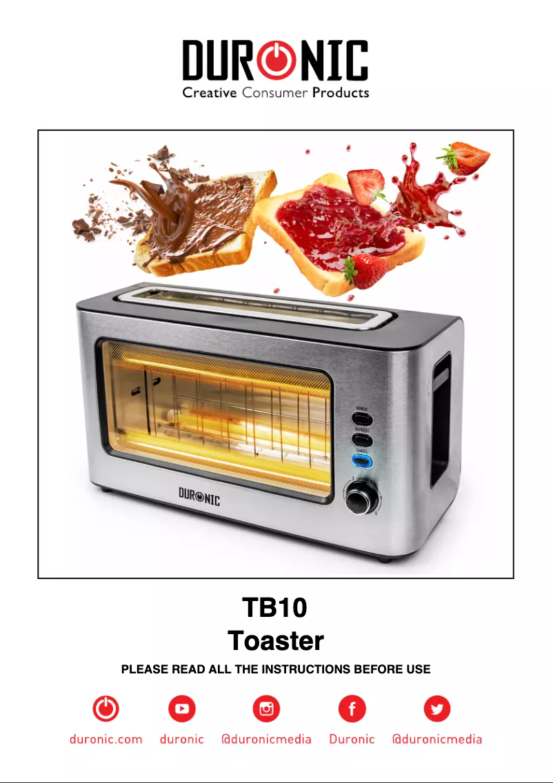 Page 1 de la notice Manuel utilisateur Duronic TB10