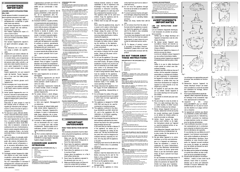 Page 1 de la notice Manuel utilisateur Ariete Robomix 1767