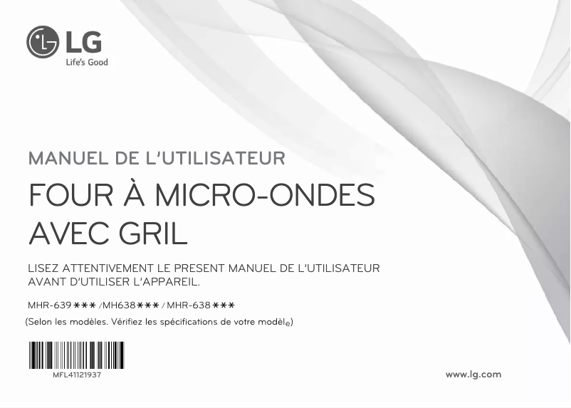 Page 1 de la notice Manuel utilisateur LG MHR-6394BK