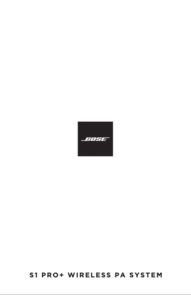 Page 1 de la notice Manuel utilisateur Bose S1 Pro