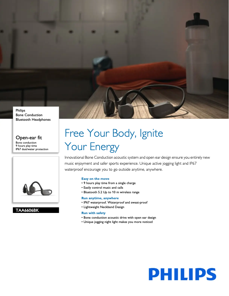 Página 1 del manual Ficha técnica Philips TAA6606
