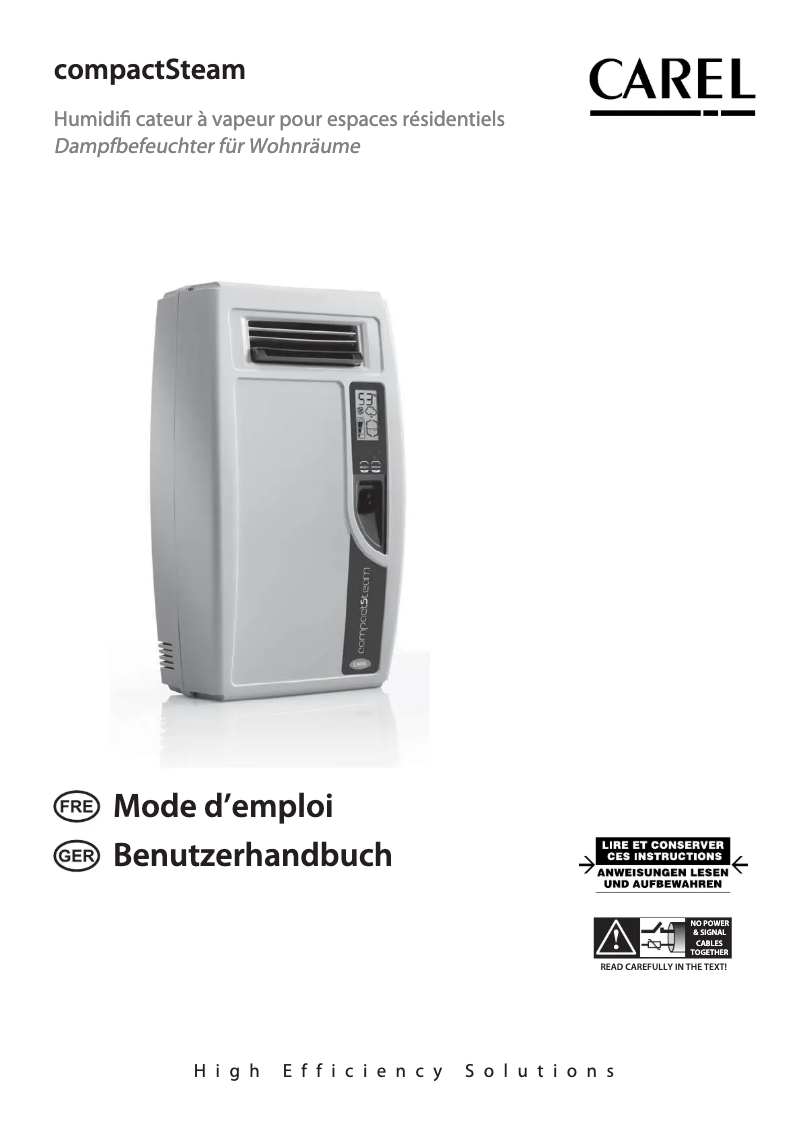 Image de la première page du manuel de l'appareil compactSteam