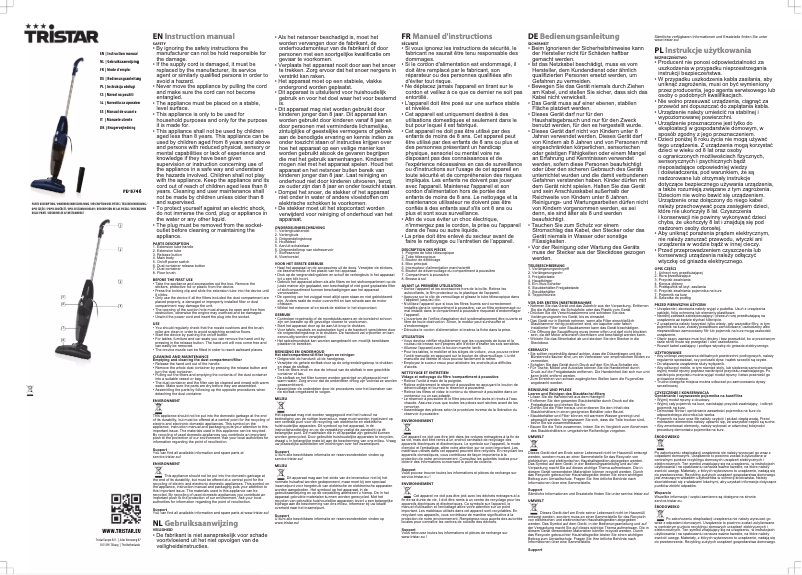 Page n°1 - Manuel utilisateur TriStar PD-8746