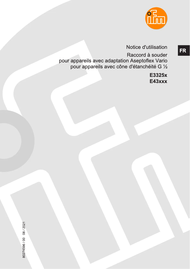 Page 1 de la notice Manuel utilisateur IFM E33252
