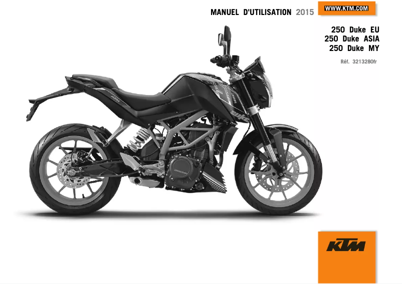 Page 1 de la notice Manuel utilisateur KTM 250 Duke (2015)