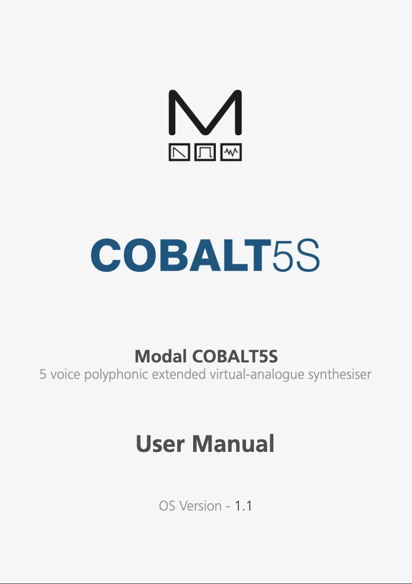 Page n°1 - Manuel utilisateur Modal Electronics Cobalt 5S