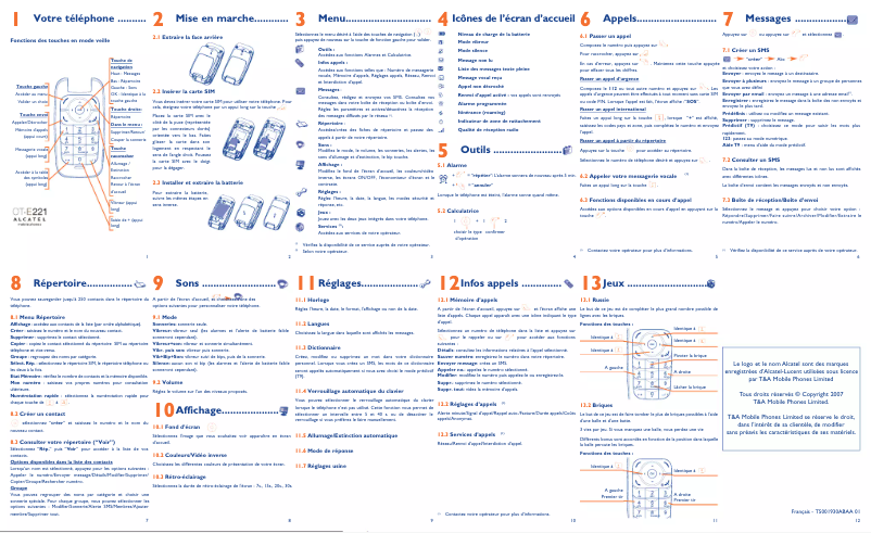 Page 1 of the manual User Manual Alcatel OT-E221