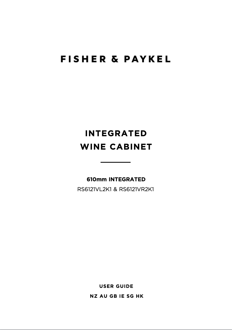 Page 1 de la notice Guide d'installation Fisher & Paykel RS6121VR2K1