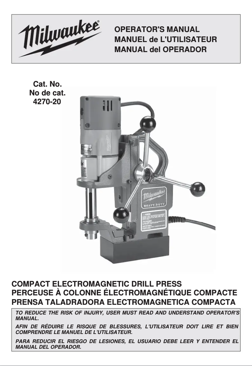 Page n°1 - Manuel utilisateur Milwaukee 4270-21