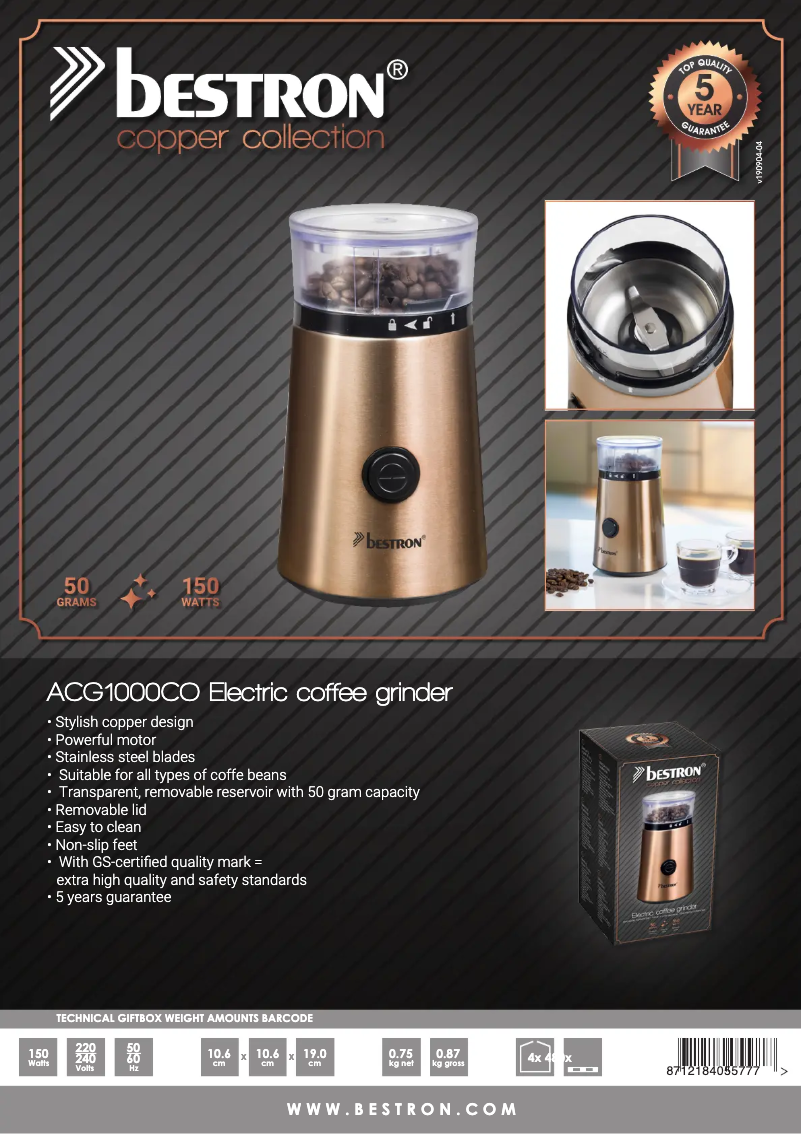 Image de la première page du manuel de l'appareil ACG1000CO