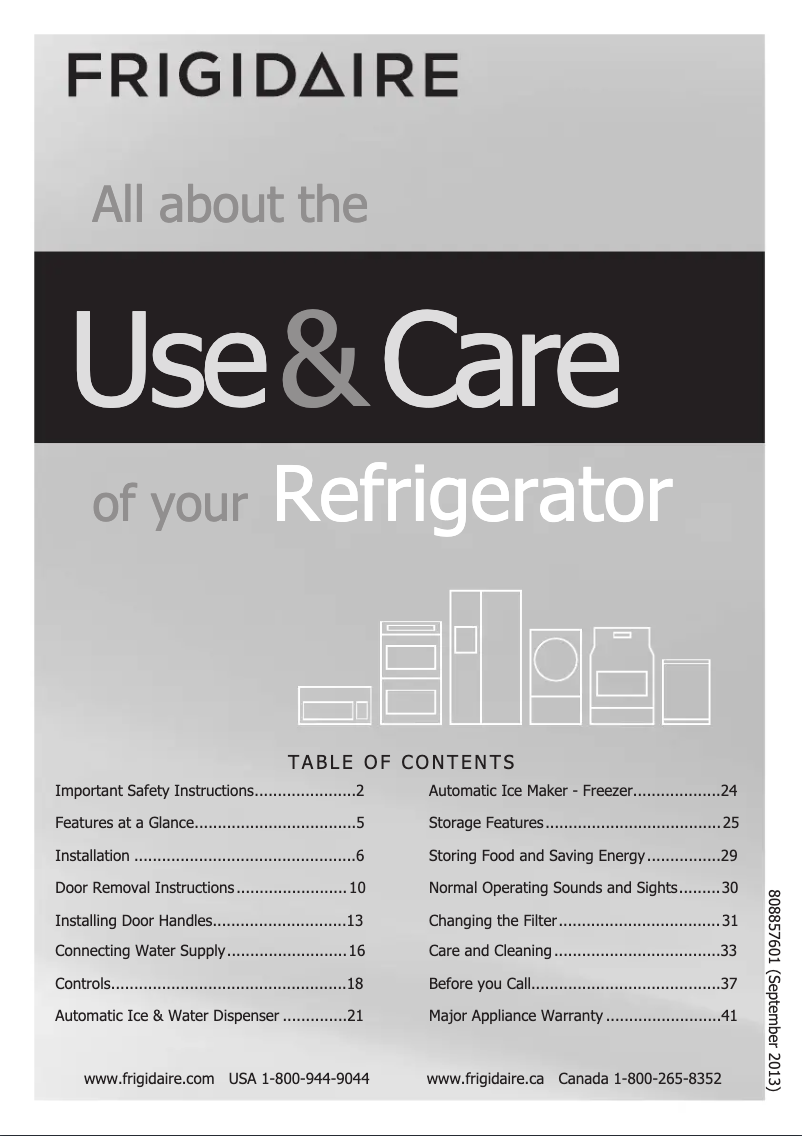 Page n°1 - Manuel utilisateur Frigidaire FGEB28D7RF