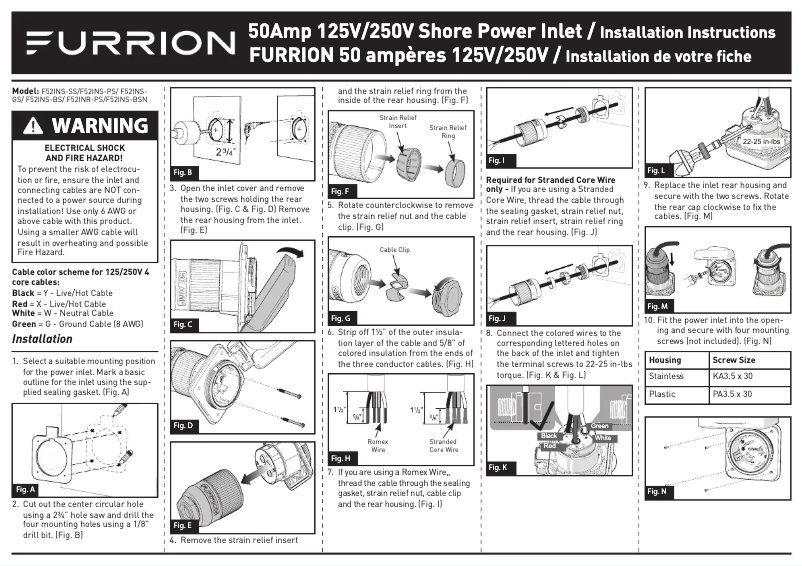Page 1 de la notice Manuel utilisateur Furrion F52INS-BS-AM