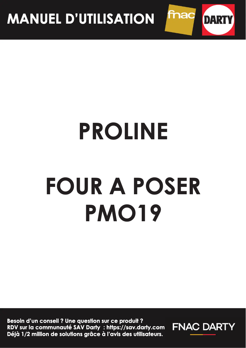 Page 1 de la notice Manuel utilisateur Proline PMO19