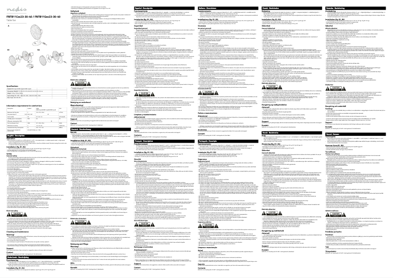 Page 1 de la notice Manuel utilisateur Nedis FNTB11CWT40