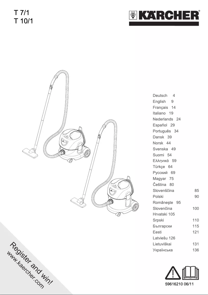 Page n°1 - Manuel utilisateur Kärcher T7/1