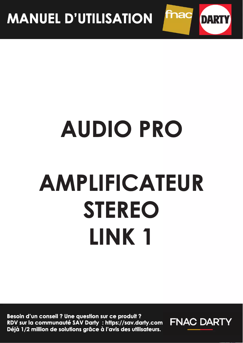 Page n°1 - Manuel utilisateur Audio Pro Link 1