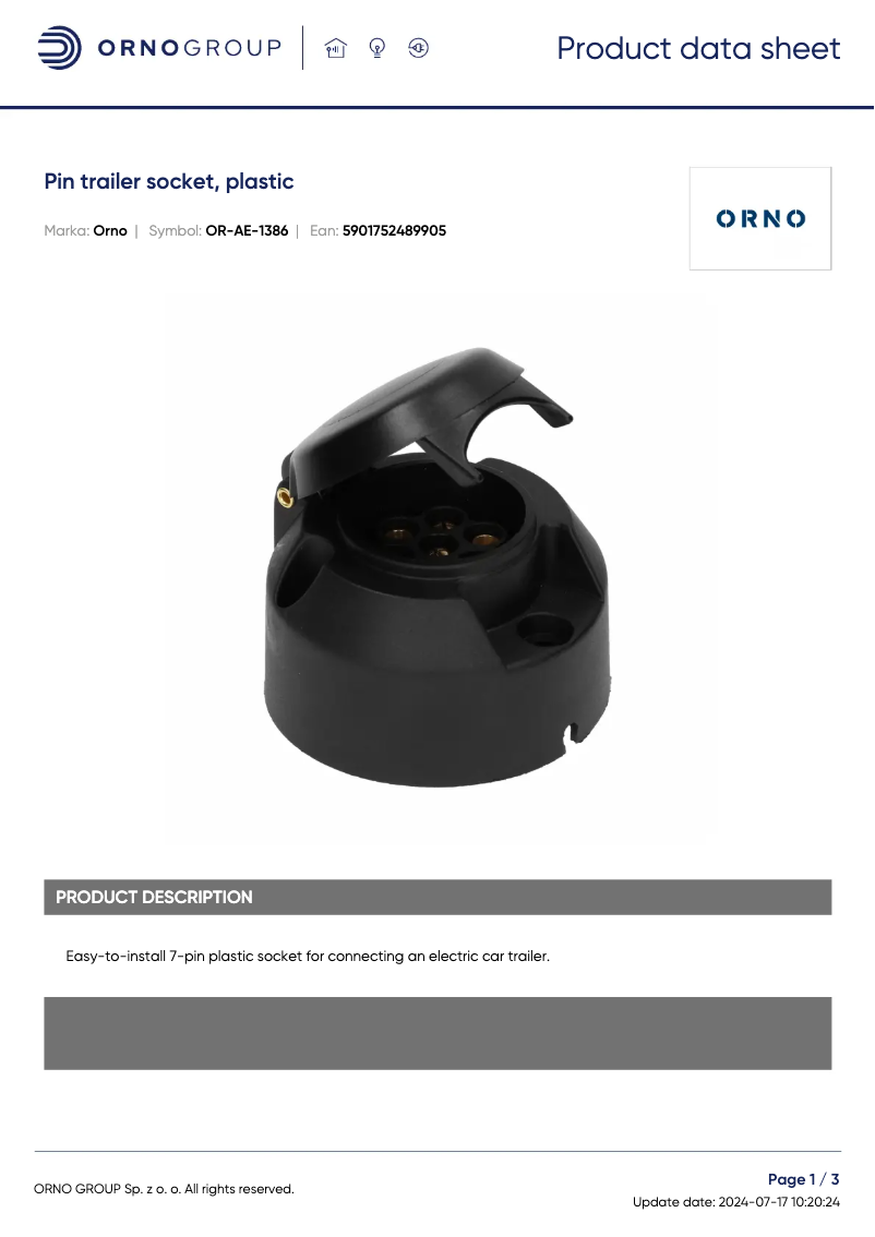 Image de la première page du manuel de l'appareil OR-AE-1386