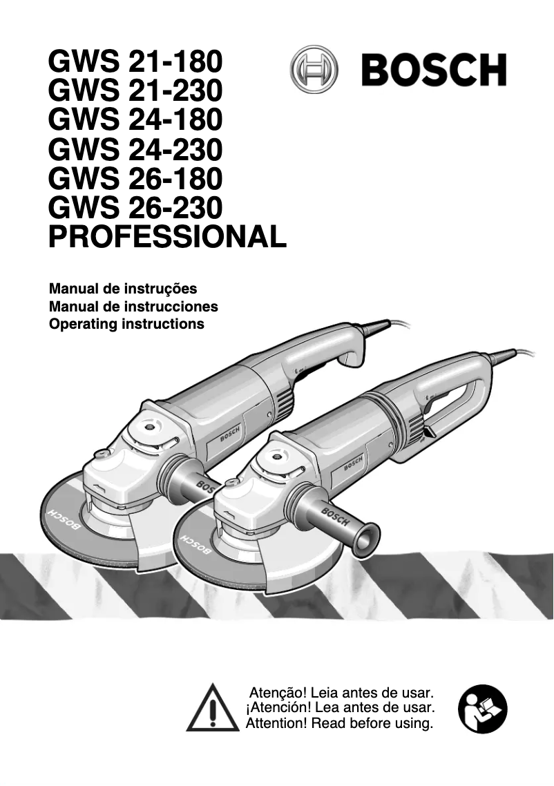 Page 1 de la notice Manuel utilisateur Bosch GWS 21-180 Professional