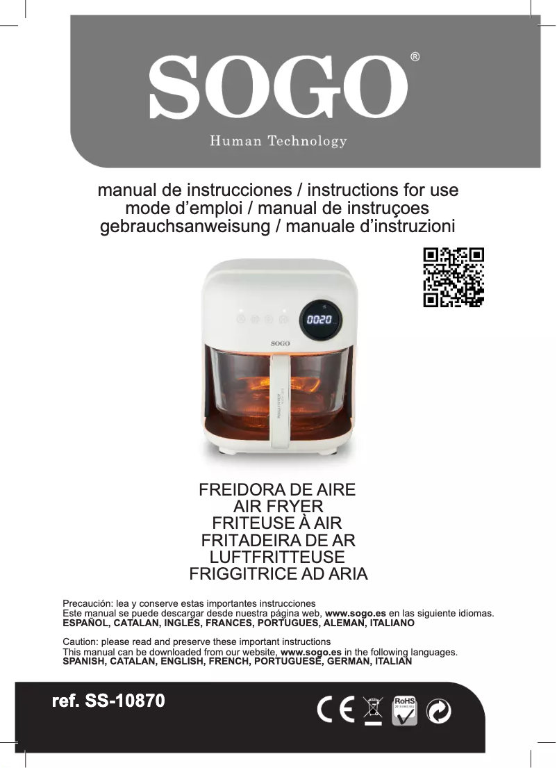 Page 1 de la notice Manuel utilisateur Sogo SS-10870