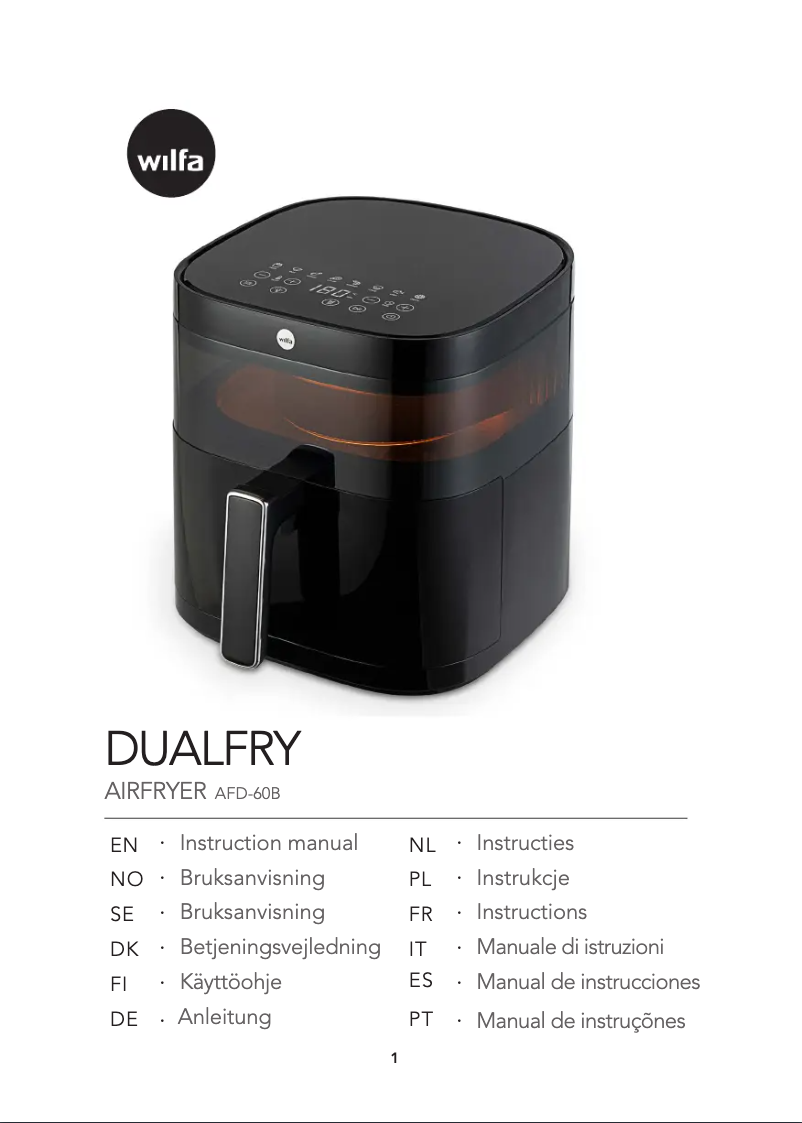 Page 1 de la notice Manuel utilisateur Wilfa Dualfry AFD-60B