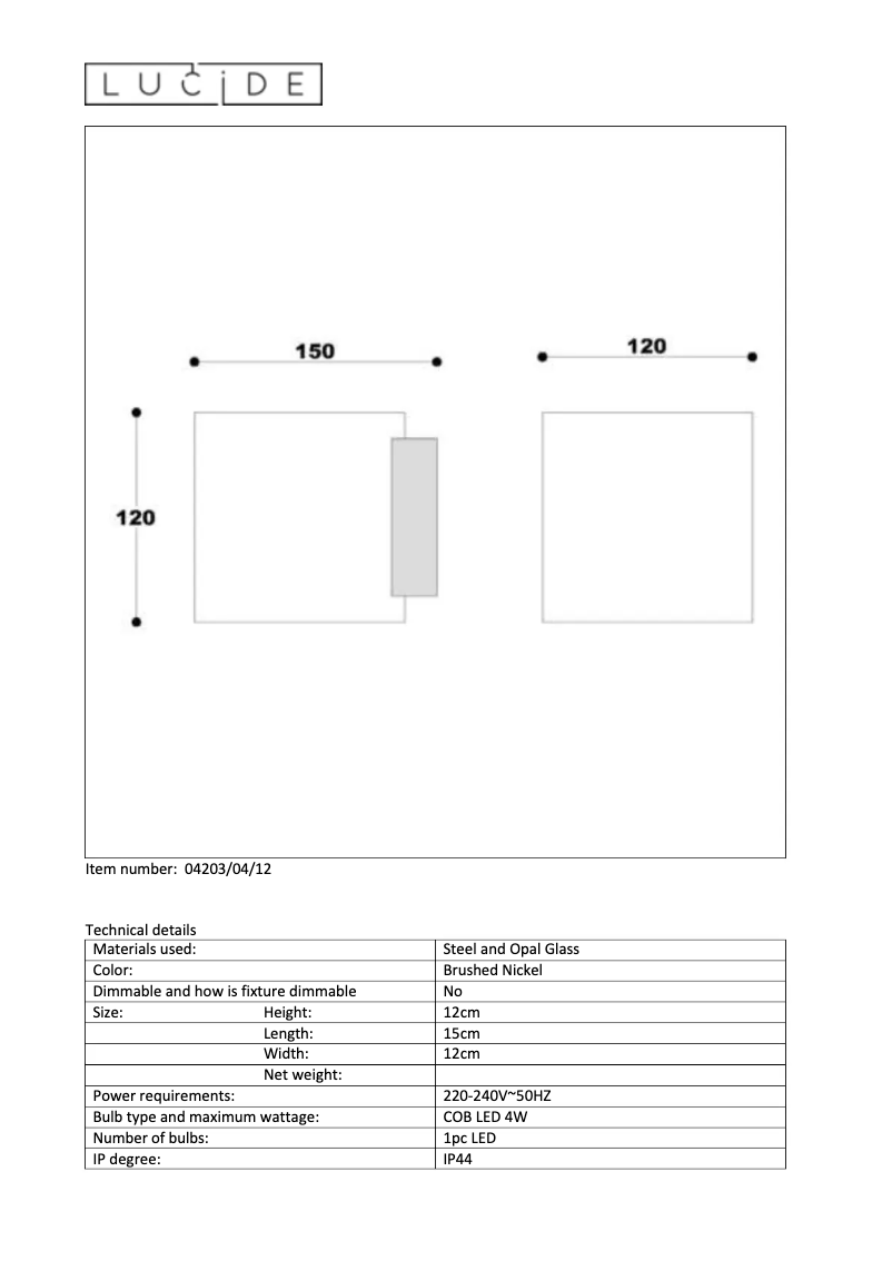 Page 1 de la notice Manuel utilisateur Lucide Jelte LED