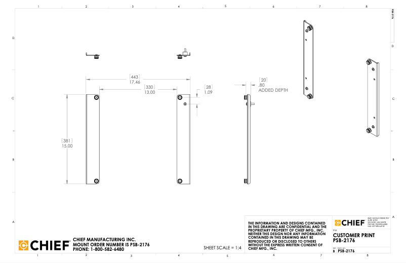 Page n°1 - Manuel utilisateur Chief PDR2176B