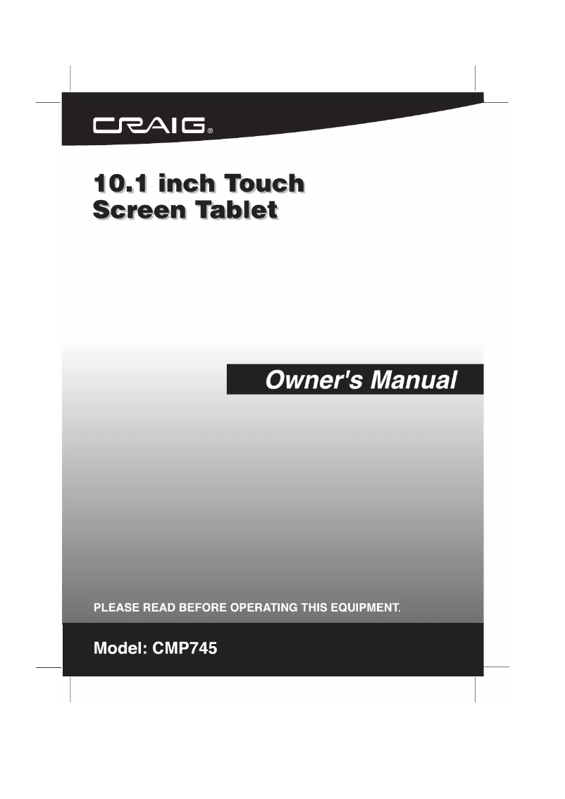 Image de la première page du manuel de l'appareil CMP745