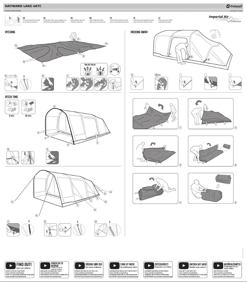 Page 1 de la notice Guide d'installation Outwell Hayward Lake 4ATC