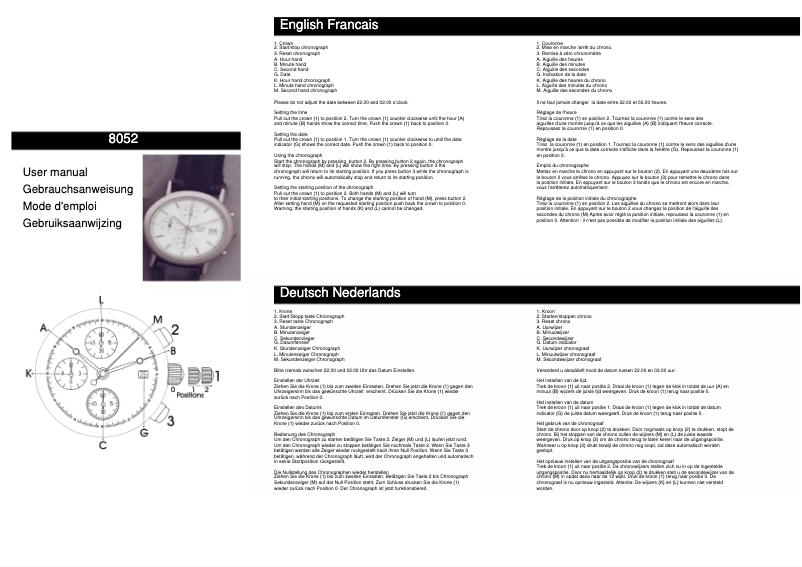 Page n°1 - Manuel utilisateur Davis 8052