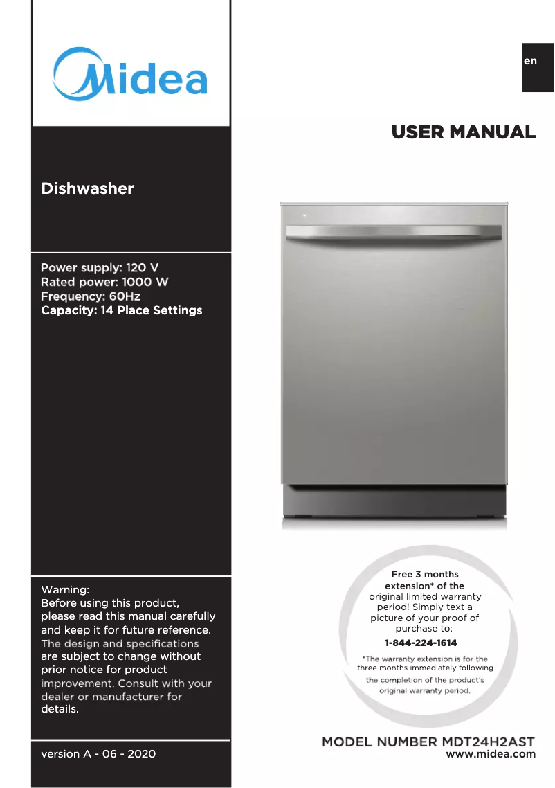 Page 1 de la notice Manuel utilisateur Midea MDT24H2AST