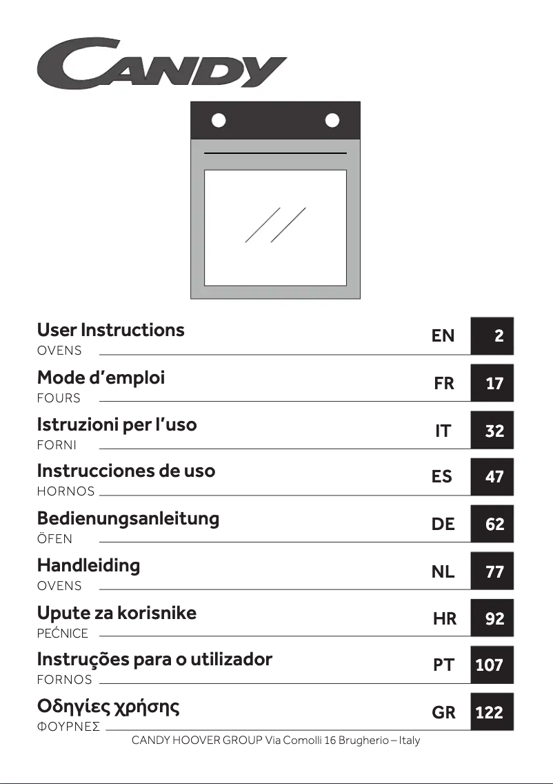 Page 1 de la notice Manuel utilisateur Candy FIDC X676