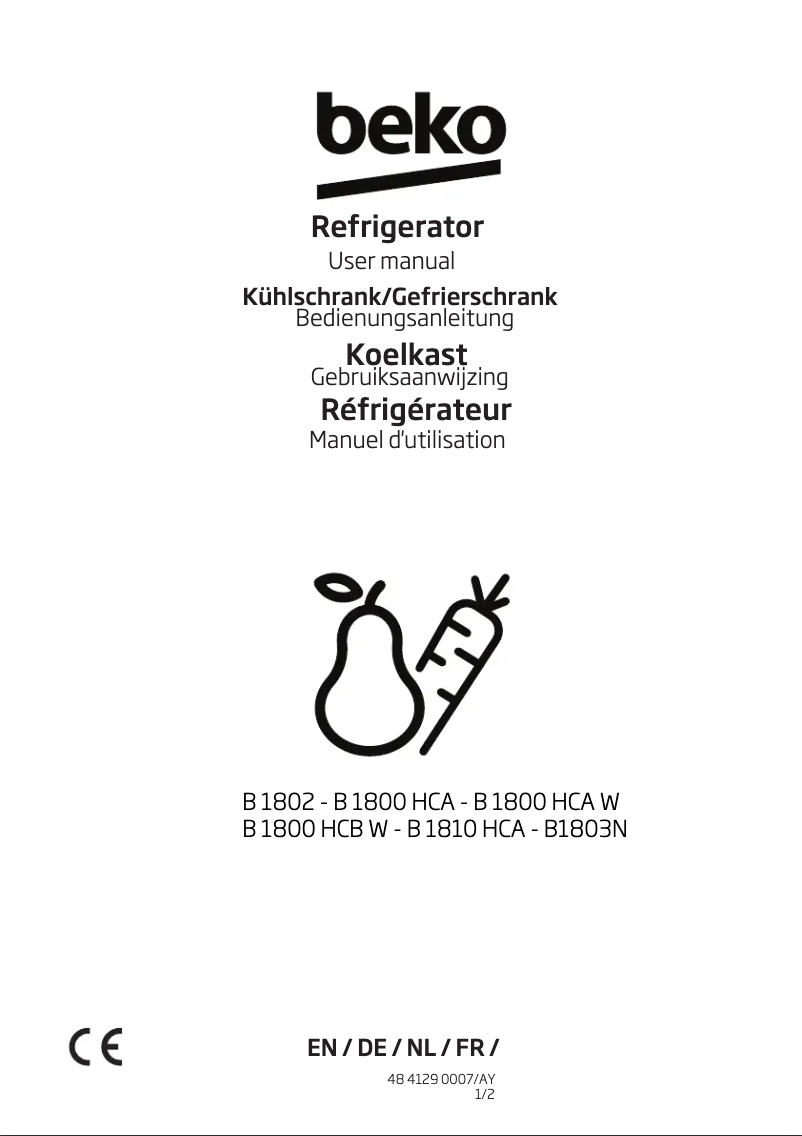 Image de la première page du manuel de l'appareil B1803N