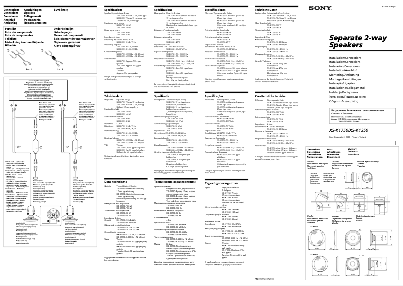 Image de la première page du manuel de l'appareil XS-K1750
