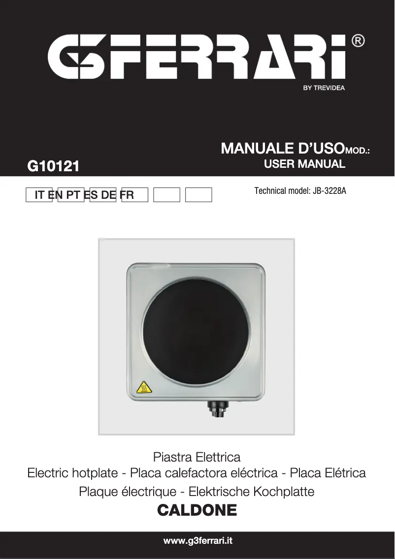 Page n°1 - Manuel utilisateur G3 Ferrari Caldone G10121