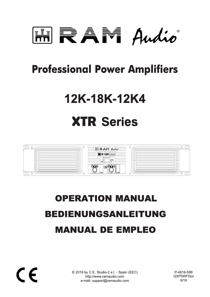 Page 1 de la notice Manuel utilisateur Ram Audio XTR 12 K4