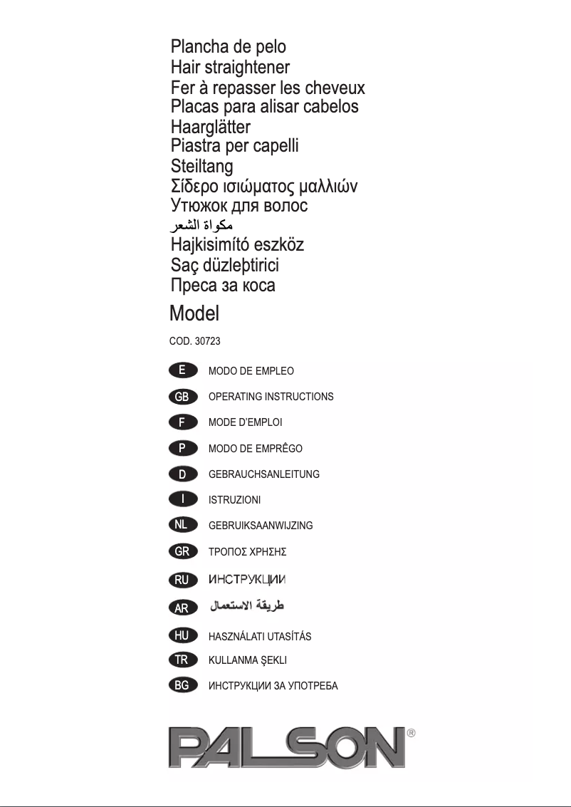 Página 1 del manual Manual de usuario Palson Model