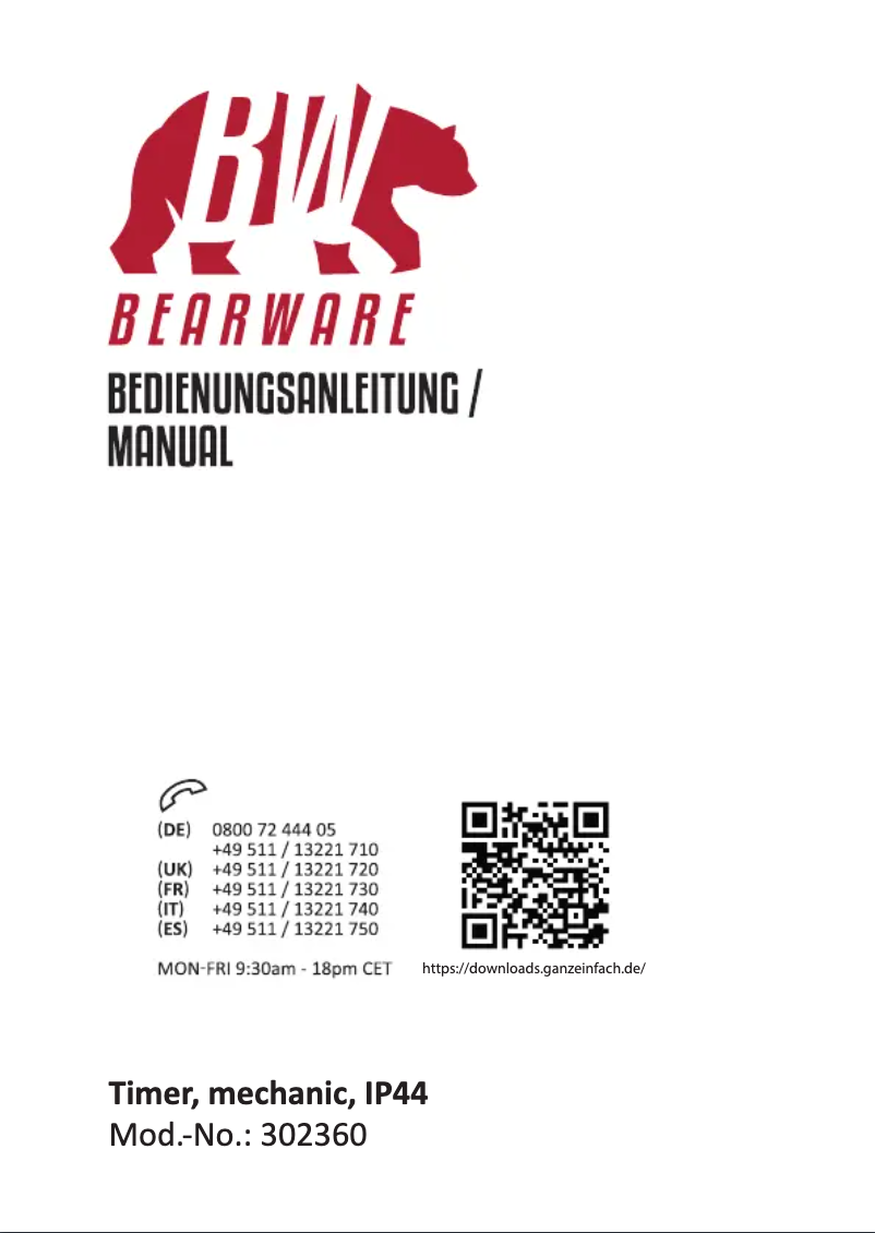 Image de la première page du manuel de l'appareil 302360