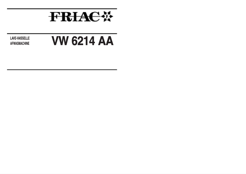 Página 1 del manual Manual de usuario Friac VW 6214 AA
