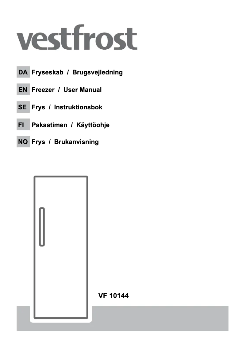 Page 1 de la notice Manuel utilisateur Vestfrost VF 10144