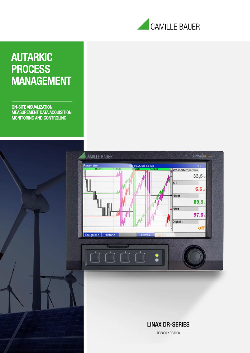 Page 1 de la notice Brochure Camille Bauer LINAX DR2000