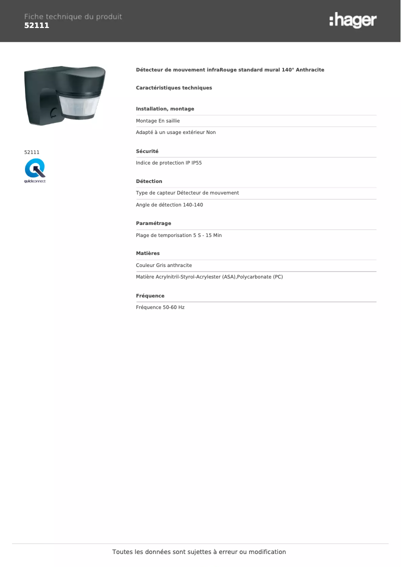 Image de la première page du manuel de l'appareil 52111