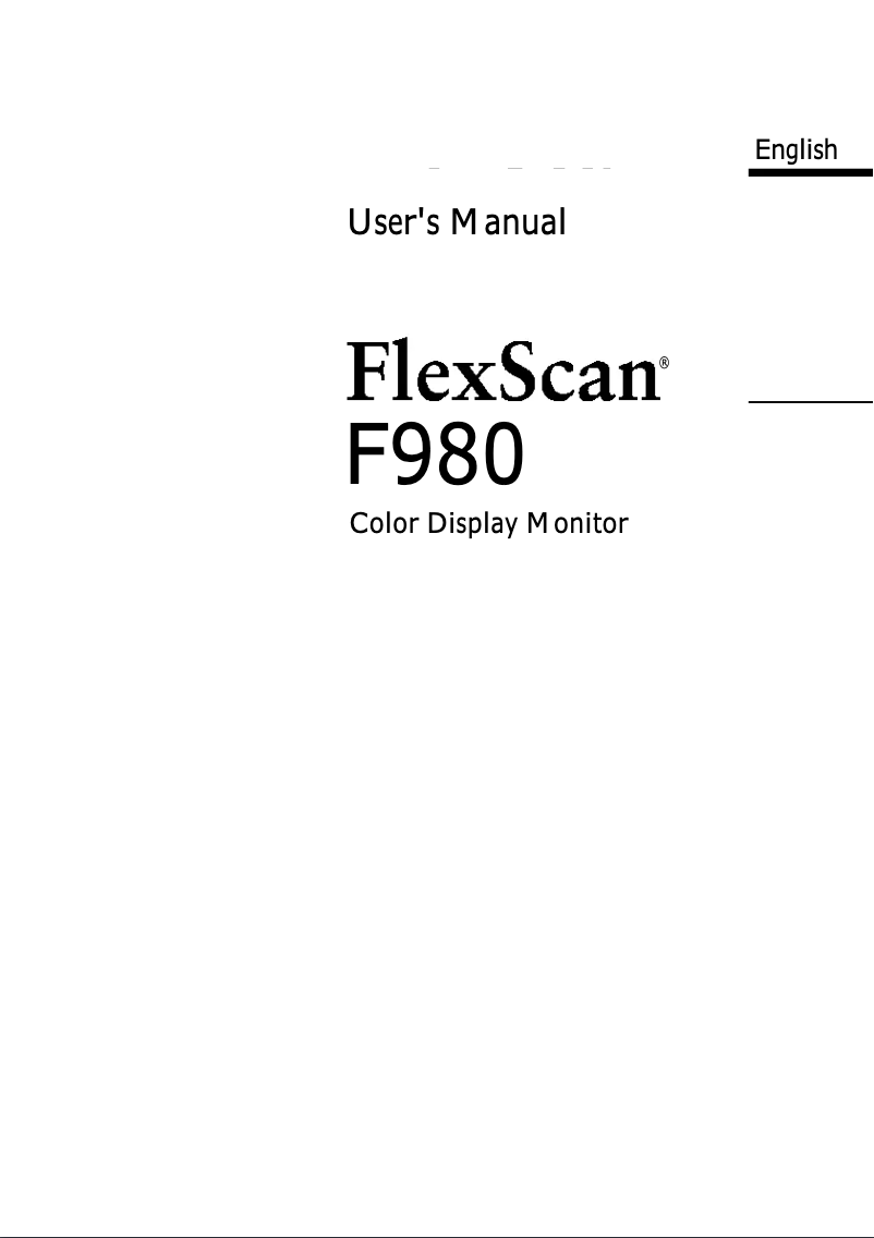 Page n°1 - Manuel utilisateur Eizo FlexScan F980