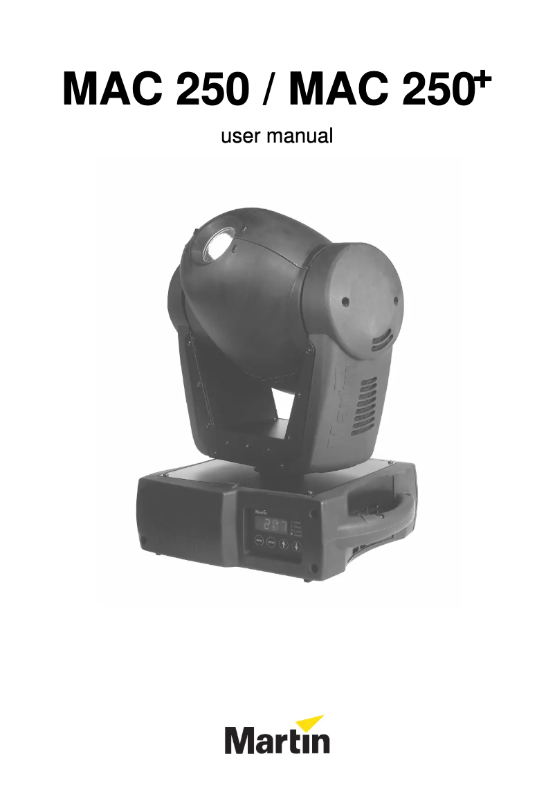 Page 1 of the manual User Manual Martin MAC 250+