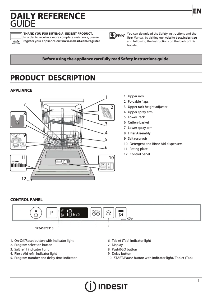 Page n°1 - Manuel utilisateur Indesit DIC3B+16A