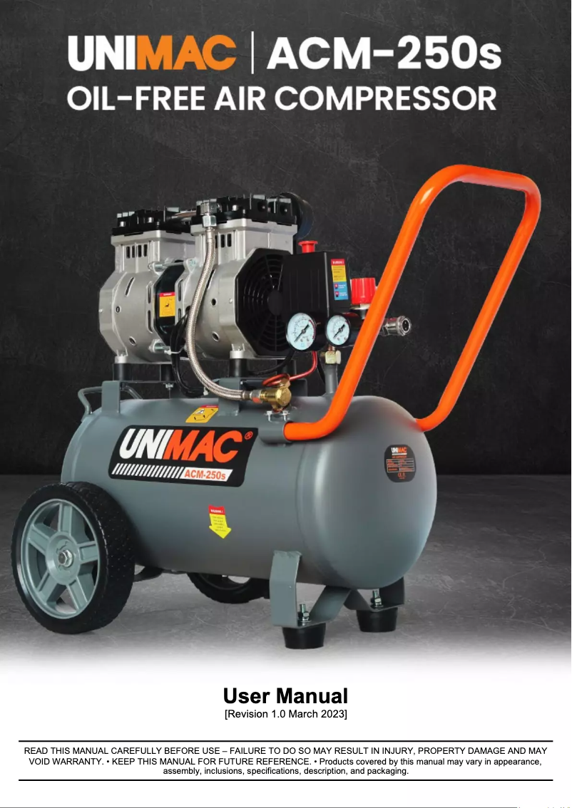 Página 1 del manual Manual de usuario Unimac ACM-250s