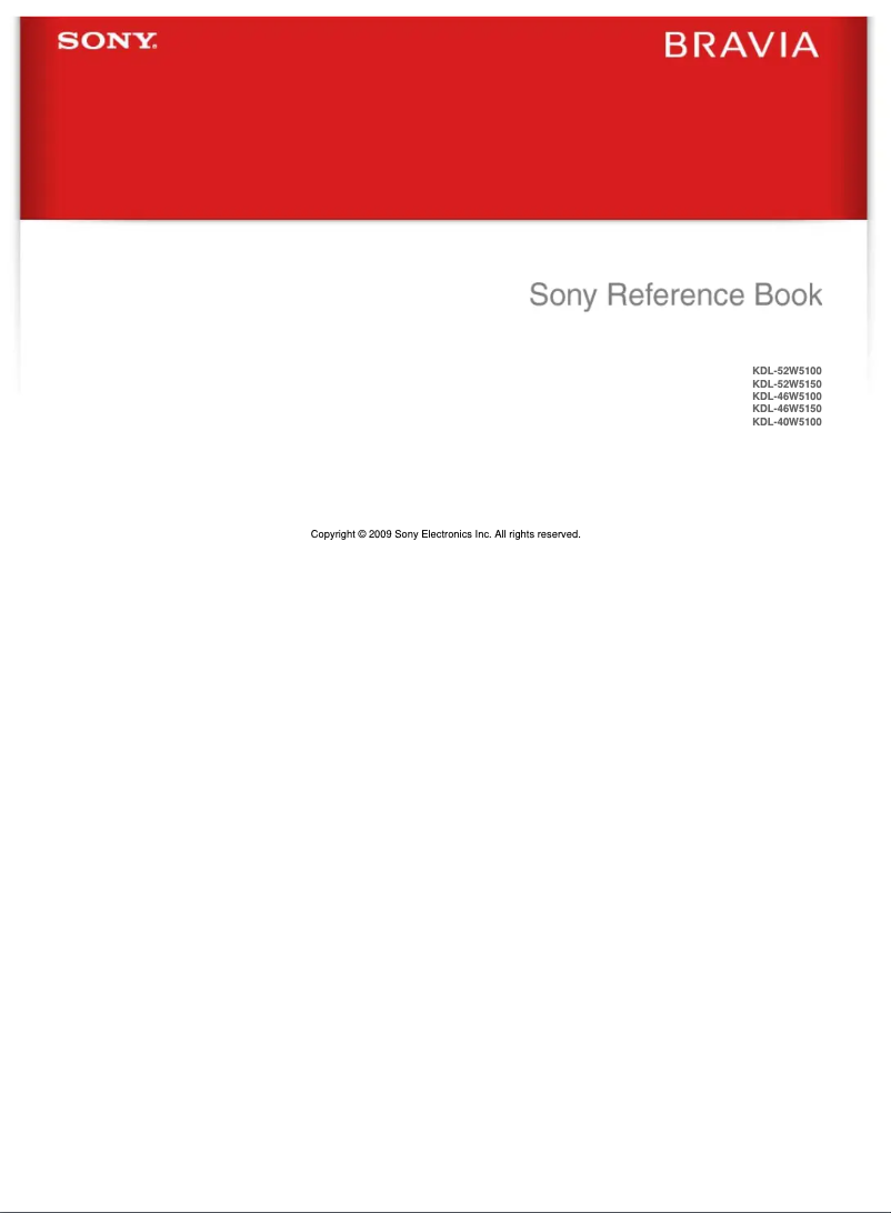 Page 1 de la notice Manuel utilisateur Sony Bravia KDL-40W5100