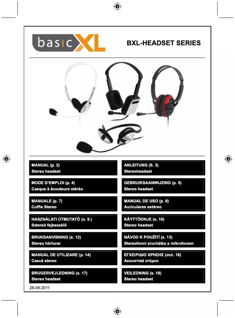 Página 1 del manual Manual de usuario basicXL BXL-HEADSET1PI