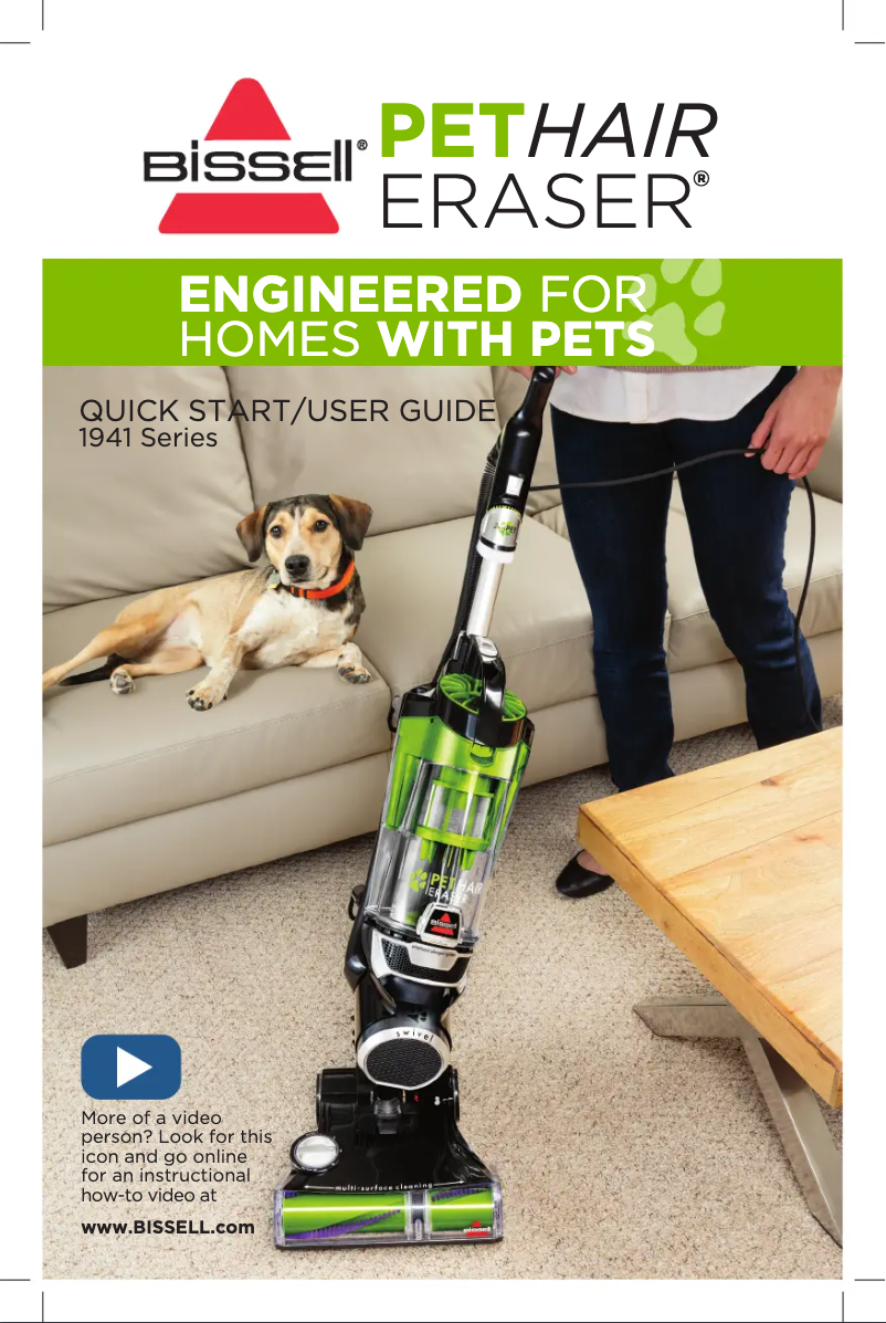 Página 1 del manual Manual de usuario Bissell PetHairEraser 1941N